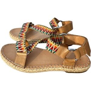 Frye & Co Kole Women's Asymmetrical Espadrille Sandals Size 9 Rainbow Pattern